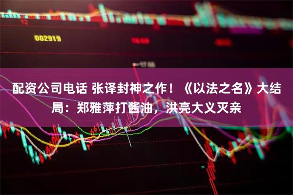 配资公司电话 张译封神之作！《以法之名》大结局：郑雅萍打酱油，洪亮大义灭亲