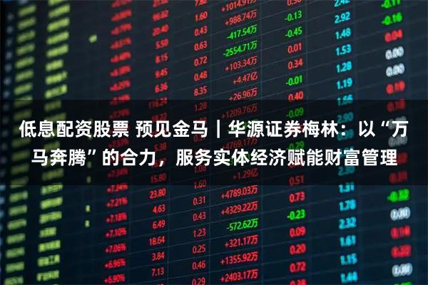 低息配资股票 预见金马|华源证券梅林:以“万马奔腾”的合力,服务实体经济赋能财富管理